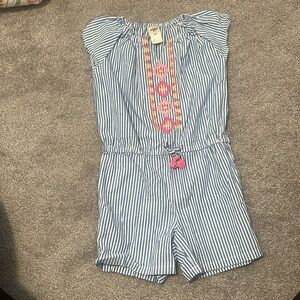 Blue and white Romper